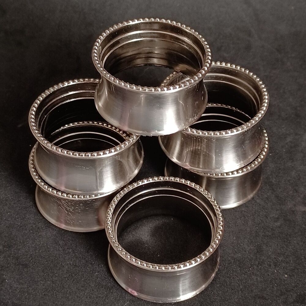 Stainless Steel Silver/Chrome Plated Towel Napkins Rings Set of 6